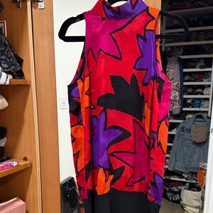 Vibrant Sleeveless Top - Red, Purple, and Black